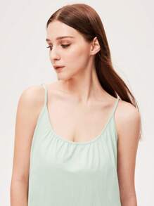 LUVLETTE Wedding Essential Embroidered Sexy Nightdress Cotton Airy Women Pajamas Slip Dress Lingerie As Outerwear& Pyjamadressing - Green - View 4