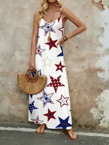 EMERY ROSE Vestido Solto com Alça de Espaguete e Estampa Tropical de Planta Casual Feminino, Adequado para Verão - Multicolorido - Visão 4