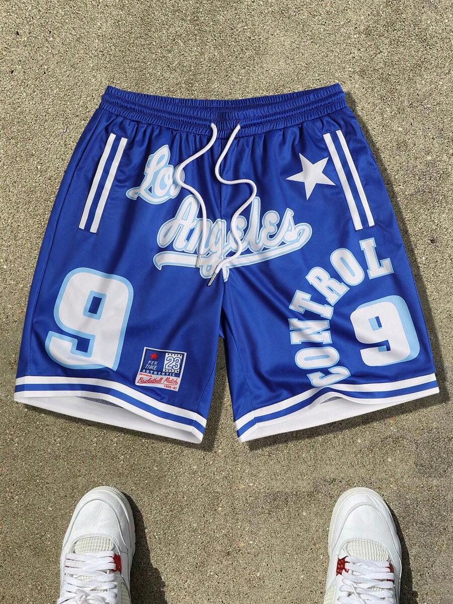 Manfinity Sporsity Men's Star, Number & Letter Printed Drawstring ...