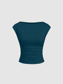 Sweetra 3 件套性感镂空后背透气吸汗短袖修身女式上衣和 T 恤 - 彩色 - 查看 5