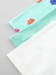SHEIN 2 Stücke/Set Tween-Mädchen Lässig Rundhals Kurzarm T-Shirt und Shorts
