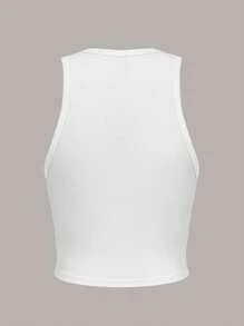 Slaydiva 2025 Spring/Summer Street Style Y2K Reflective Lip Graphic Print Crew Neck Tight Fit Women Tank Top, Suitable For Summer - Multicolor - View 2