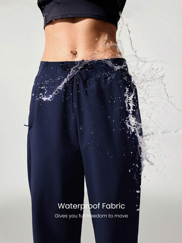 Water-Repellent Stretchy Multi-Scene Elastic Hem Jogger With Side Zip Pockets Hiking Training Outdoor Daily Casual Wear