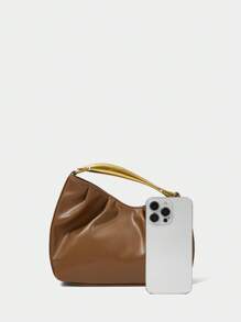 SHECARRY Women's Fashionable Versatile Casual Asymmetric Handbag - Apricot - View 4