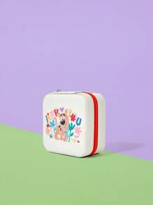 SCOOBY-DOO X SHEIN Cartoon Plant Print Happy Dog Print Jewelry Box