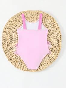 SHEIN Baby Girl Ruffled Hem Flamingo Print One-Piece Swimsuit Baby Girls Clothing Summer Baby Summer Clothes Girl Baby Girl Clothes For Summer Cheap Baby Girl Clothes Baby Girl Clothing