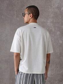 SUMWON Áo thun tay ngắn Essential Regular Fit tối giản phong cách đường phố cơ bản cổ tròn cao cấp hàng ngày thoải mái đô thị thường ngày xuân hè đa năng nhiều lớp - Màu be - Xem 2