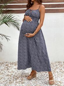 SHEIN Maternity Casual Tiny Ditsy Floral Cami Dress For Vacation