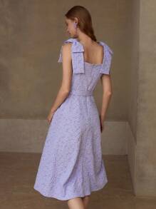 MOTF Abito con spalle annodate a jacquard