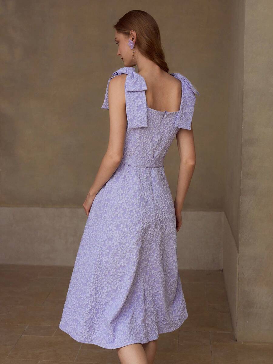 MOTF Abito con spalle annodate a jacquard