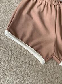 Blossori Baby Boy Casual Knitted Vest/Shorts 2Pcs Set, Spring/Summer - Brown - View 6