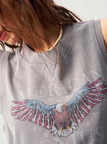 Bohemela 女式纯色针织圆领无袖宽松背心 - 灰色 - 查看 3