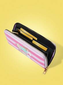 TOM & JERRY X SHEIN Cartoon & Striped Print Cute Compact Long Wallet - Multicolor - View 5