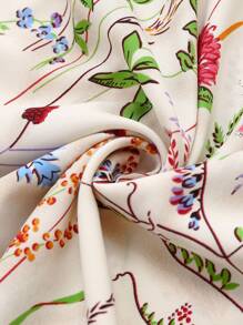 Franclia Plus Size Elegant Solid Color Jacket & Floral Print Cami Dress Set Fall Cloth For Women - Purple - View 8