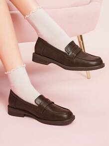 CUCCOO DOLLMOD Brown Vintage Round Toe Comfortable British Style Women Loafers - Brown - View 3