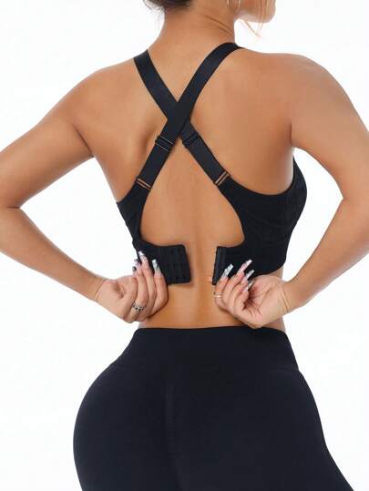 Easithlete Seamless Criss Cross Back Sports BH view 2