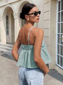 Siren Gaze Summer 2025: Tie Front Cami Top, Casual Summer Babydoll Tops