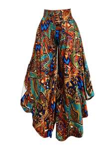 SHEIN LUNE 纯色不对称下摆阔腿裤，夏季时尚 - 彩色 - 查看 5