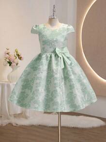 Vestido corto de princesa rosa para niñas, vestido de lujo para presentaciones de piano/orquesta/violín, vestido de cóctel dulce para niños