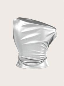 Siren Gaze Women's Casual Fashion 90s Street Shooting Spring Autumn Solid Color PU Leather Tank Top Sleeveless Tops Going Out Top Suitable For Going Out And Parties Summer