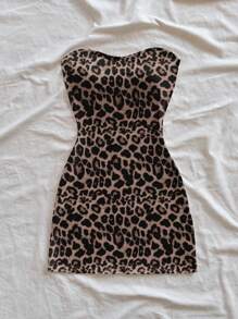 Soleia Seksowna sukienka plażowa mini w panterkę dla kobiet, odpowiednia na lato - Wielokolorowe - Zobacz 3