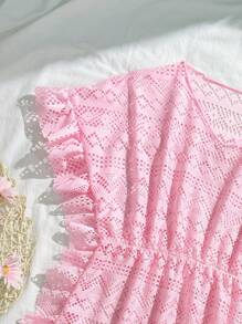 Cubrecuerpo de playa para niña preadolescente, liso y calado