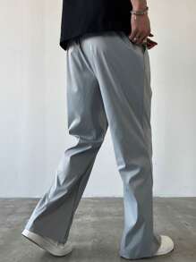 Claim Dot Men's Reflective Bell Bottom Pants, Glow In The Dark, Fashionable For Summer - Grey - View 2