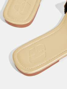 CUCCOO TILAWA Women's Casual Simple Flat Sandals, Elegant Low-Heel Comfortable Slip-On Flats, Suitable For Work, Commuting, Dating, Party, Formal Occasions