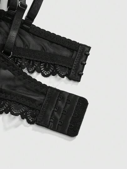 Goth Sujetador con aros y estampado de estrella de estilo gótico para tallas grandes