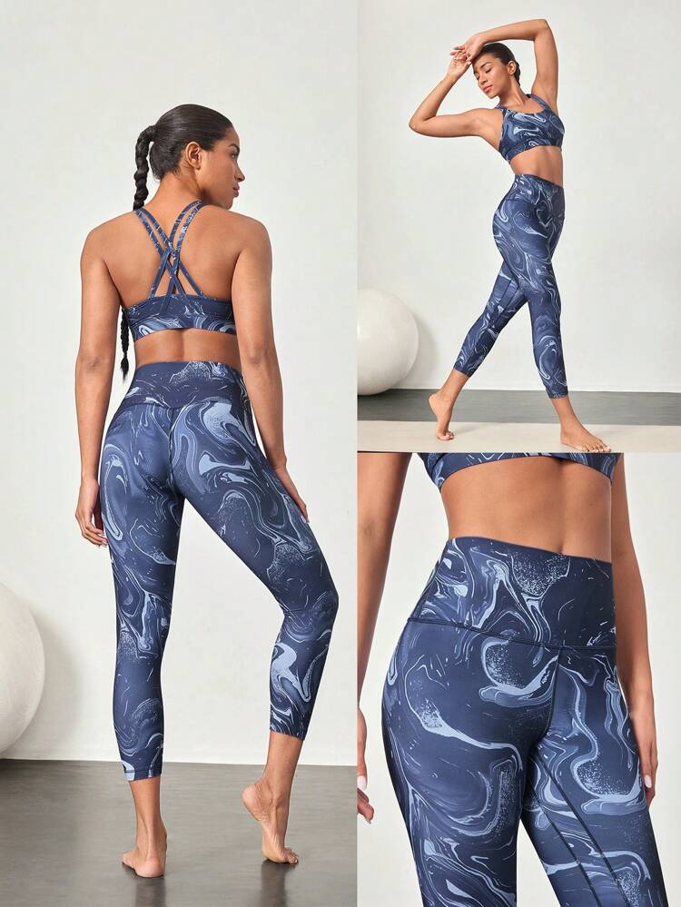 Calça legging ioga 'FeatherFit™' 21 polegadas Capri, macias como manteiga, não transparentes, controle da barriga, calça justa para academia, com bolso escondido na cintura