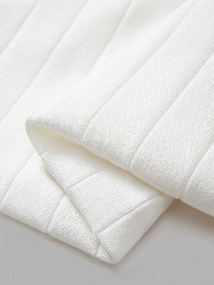 SHEIN Maija 女性用 アイボリー Vネック フリンジペンダントヘムスプリング&サマーボヘミアンシックホリデーロマンチックな快適なVネックタイアップノースリーブフリンジヘムデザインマキシニットドレス