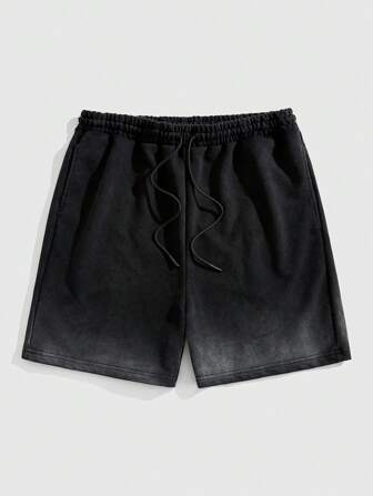 Street Life Men's Casual Gradient Wash Drawstring Waist Shorts, Summer