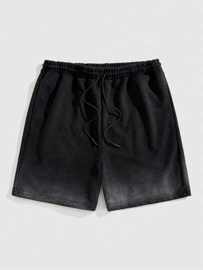 Street Life Men's Casual Gradient Wash Drawstring Waist Shorts, Summer