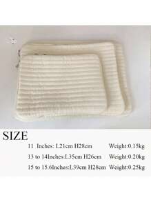 1 件简约柔软白色黑色笔记本电脑包、笔记本电脑保护套、Ins 风格、适用于笔记本电脑、平板电脑、Macbook、Ipad、Ipad Mini、多功能收纳包、iPad 平板电脑保护套、返校（黑白） - 彩色 - 查看 6