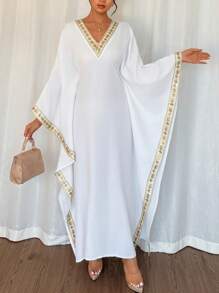 Rafferiza 女士V领时尚夏装 - 白色 - 查看 3