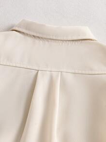 SHEIN Playful Pals 男婴撞色工装口袋短袖衬衫