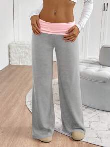 INAWLY Women's Casual Color Block Low Waist Bell-Bottom Sweatpants Graduation,Back To School Outfits,Graduation,Teacher Outfits For Women,Back To School Fall Cloth For Women