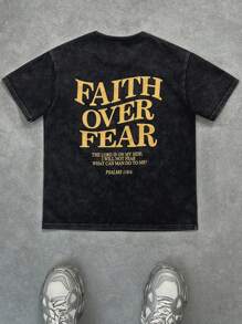 SHEIN Bolty Tween Boy Letter Print Washed Short Sleeve T-Shirt, Casual College Style, Comfortable, Fashionable, Versatile, Cute & Soft, Suitable For Daily Wear, School, Outings, Sports, Festivals And Parties - Grey - View 7