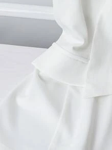 SHEIN Clasi 女士纯色无袖蝴蝶结衬衫，夏季时尚 - 白色 - 查看 5