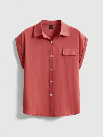 Damen Lässig einfarbige Fledermausärmel Bluse, Sommer