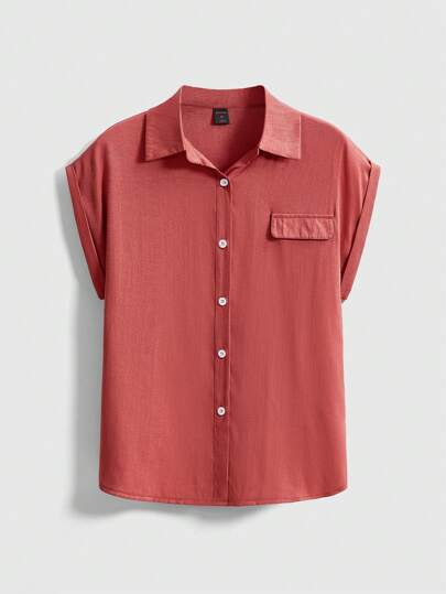 Women's Casual Solid Color Batwing Sleeve Blouse, Summer