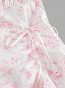 SHEIN MOD Váy nữ xếp nếp cổ điển lãng mạn hoa hồng trắng, váy thanh lịch, váy tiệc trà, váy hẹn hò nữ, váy ngày lễ tình nhân, váy mùa hè, váy bohemian, váy đi du ngoạn, váy đi biển - Hồng - Xem 3