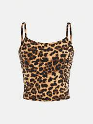 SHEIN Girlism Tween Girl Slim Fit Casual Camouflage Pattern Camisole