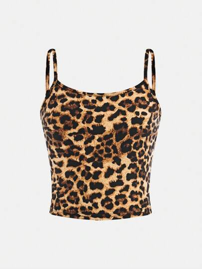 SHEIN Girlism Tween Girl Slim Fit Casual Camouflage Pattern Camisole