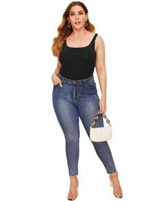 SHEIN Essnce Top tank unicolor - Negro - Ver 3