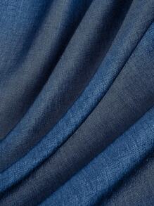 SHEIN Tall Plus Size Casual, Summer Holiday Faux Denim Effect Wide-Leg Pants For Tall - Blue - View 5