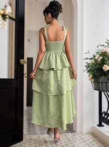 Women's Simple Elegant Light Green Maxi Slip Dress, Comfortable And Stylish