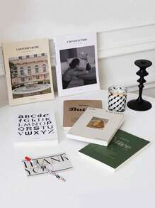 1 pieza Revista en estilo Ins en inglés sencillo, fondo para fotografía, libro en inglés sencillo en estilo Ins, decoración para fotografía en vivo, decoración para fotografía callejera, ornamentos decorativos, adecuado para fotografía de alimentos, joyas y cosméticos, mejor regalo para decoración de vuelta a clases o cumpleaños - Multicolor - Ver 2