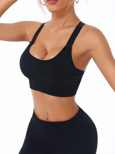 Easithlete Seamless Criss Cross Back Sports BH view 3