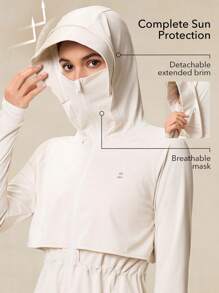 OutZeal Kurtka z kapturem SunProof UPF50+ Cooling Sun Protection ze ściągaczem w pasie i odpinanym daszkiem